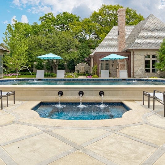 Custom Spa and Pool Design in Dallas - Harold Leidner Landscape Architects