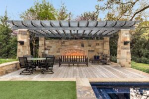Westover Hills Covered Patio Installation - Harold Leidner Landscape Architects