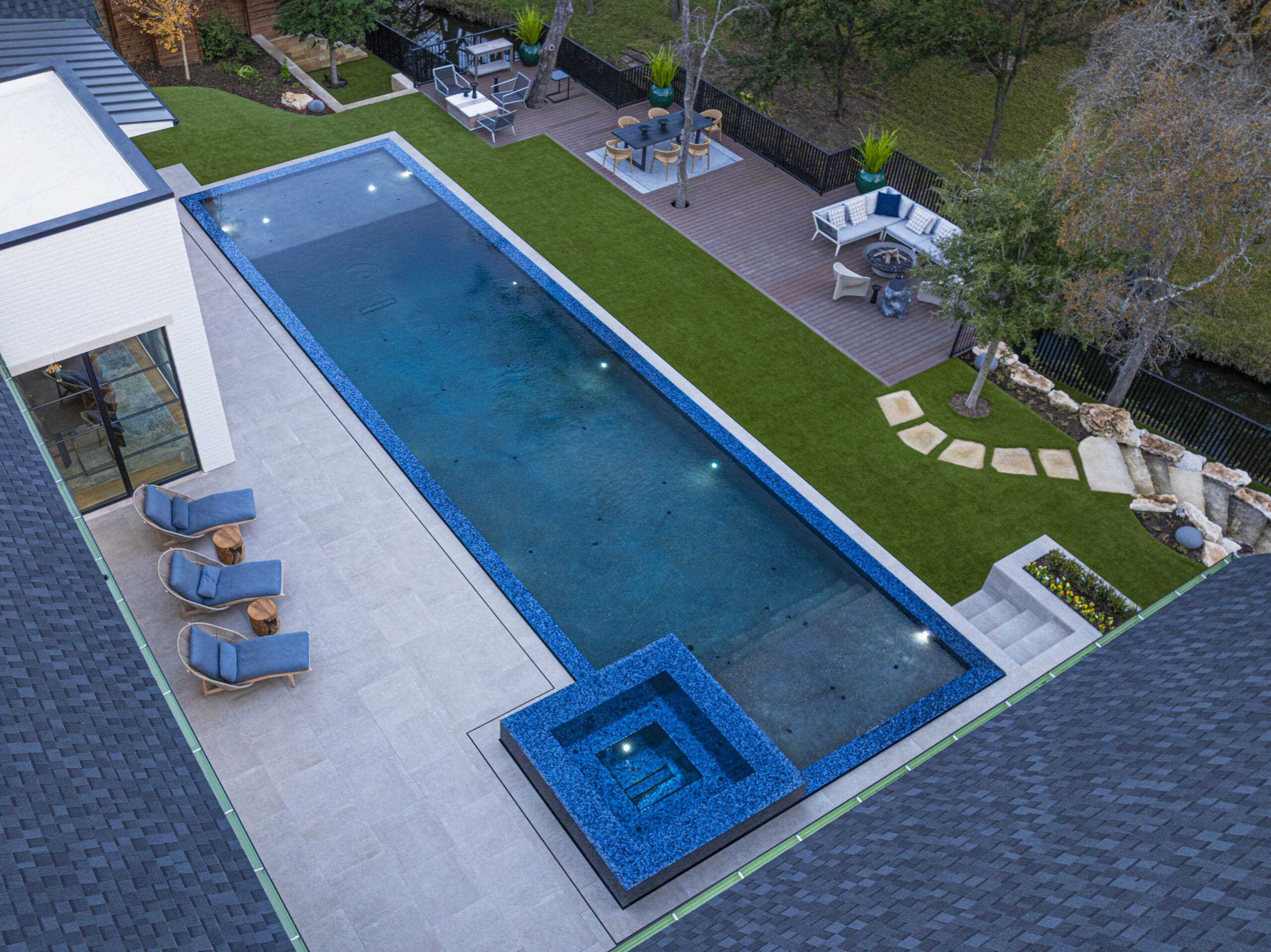 Modern Deck on creek in Richardson