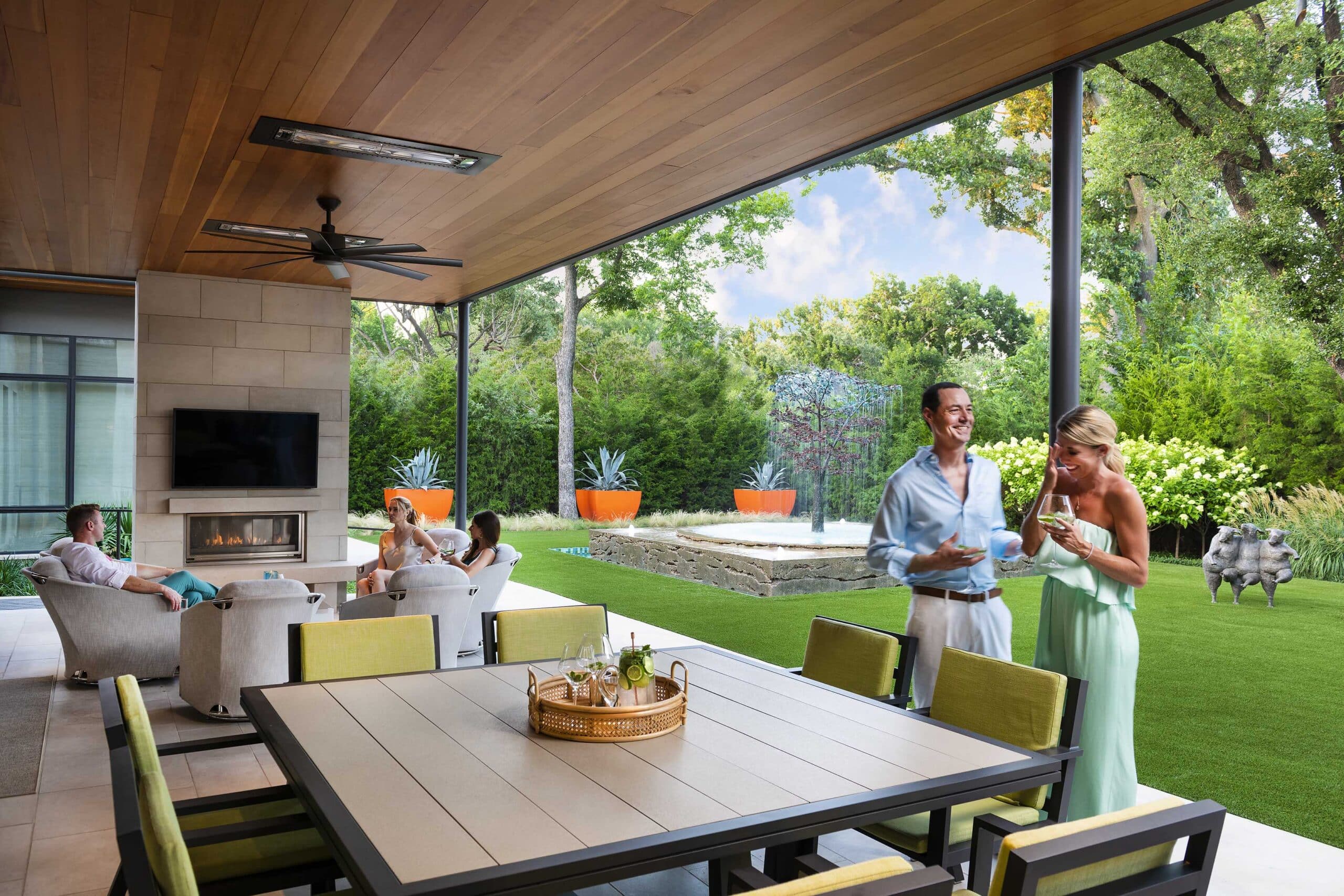 Dallas Covered Patio Installation - Harold Leidner Landscape Architects